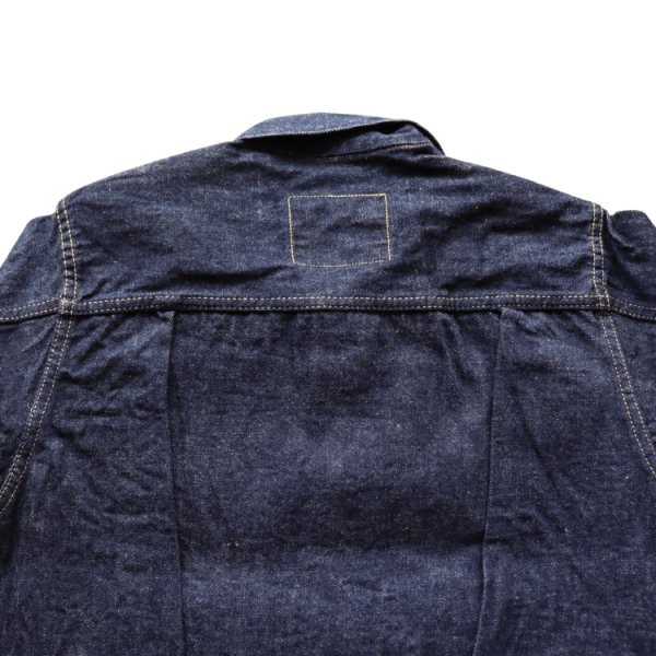 画像11: DELUXEWARE デラックスウエア 1949XJ VINTAGE FIRST JACKET ヴィンテージフォルムを再現したファーストジャケット デニムジャケット Gジャン 1949年 片面赤タブ 針シンチバック最終移行期年代 リベット刻印ビック「Ｏ」鉄ボタン ショートレングス (11)