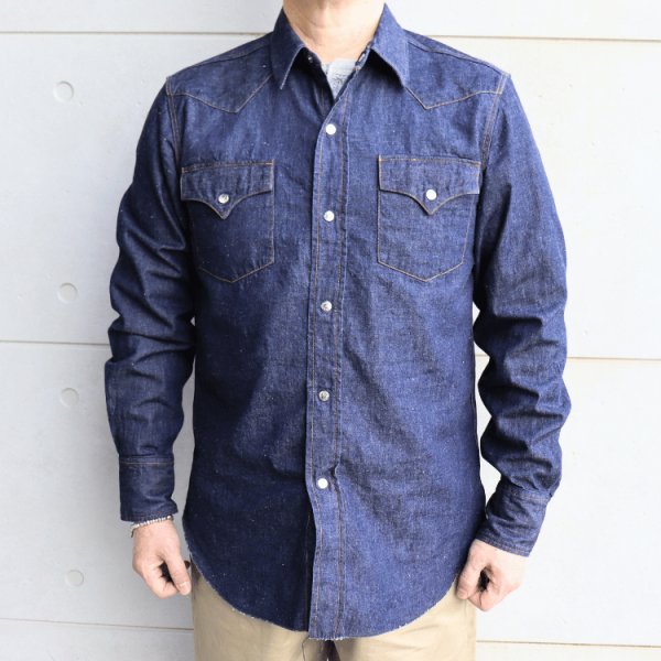 画像2: JELADO ジェラード Vaquero Shirt  JP11115 ショートホーン デニムウェスタンシャツ アメカジ 長袖シャツ long sleeves ヴィンテージを再現 5ozデニム DENIM リベット型スナップボタン Madeinjapan (2)