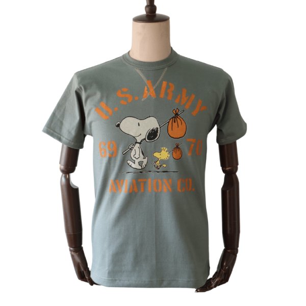 画像2: TOYS McCOY トイズマッコイ TMC2520 S/S SNOOPY TEE "U. S. ARMY AVIATION CO." 半袖Tシャツ SNOOPY スヌーピー WOODSTOCK ウッドストック U.S.ARMY コットン100% 日本製 (2)