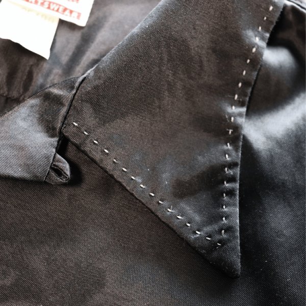 画像7: CUSHMAN クッシュマン 25490 R/C HAND STICH OPEN COLLAR SHIRTS レーヨンコットンハンドステッチ オープンカラーシャツ 長袖 long sleeve アメカジ カジュアル 1950年代 ループタイプ ボックス型 乳白色 猫目ボタン (7)