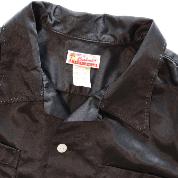 画像6: CUSHMAN クッシュマン 25490 R/C HAND STICH OPEN COLLAR SHIRTS レーヨンコットンハンドステッチ オープンカラーシャツ 長袖 long sleeve アメカジ カジュアル 1950年代 ループタイプ ボックス型 乳白色 猫目ボタン (6)