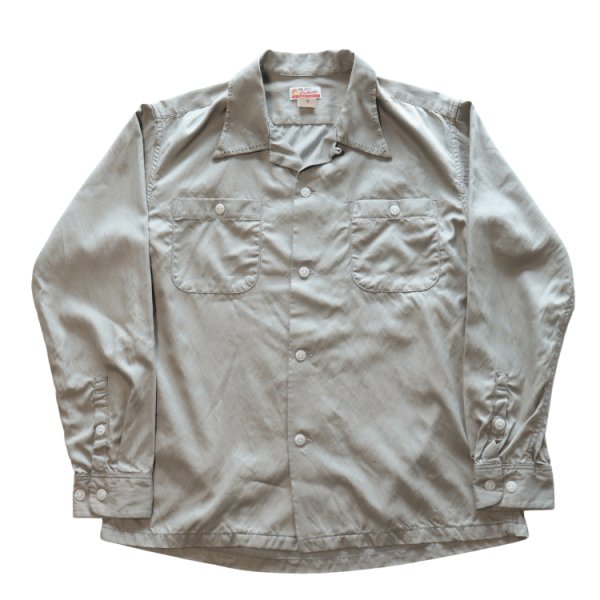 画像11: CUSHMAN クッシュマン 25490 R/C HAND STICH OPEN COLLAR SHIRTS レーヨンコットンハンドステッチ オープンカラーシャツ 長袖 long sleeve アメカジ カジュアル 1950年代 ループタイプ ボックス型 乳白色 猫目ボタン (11)