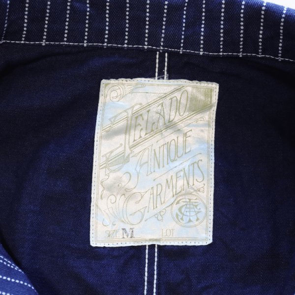 画像7: JELADO ジェラード Steelbeam Coat AG11406 インディゴウォバッシュ カバーオール 青タグ 変形ポケット INDIGO WABASH ストライプ デニムワークジャケット  Madeinjapan (7)