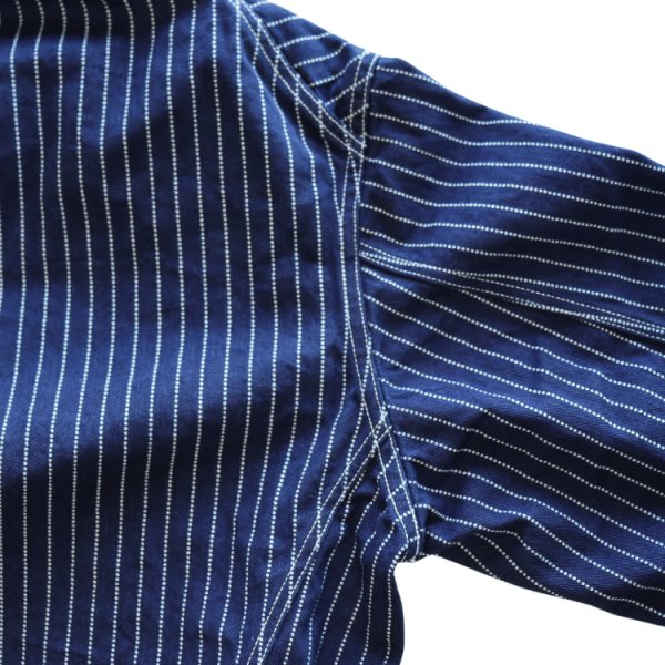 画像14: JELADO ジェラード Steelbeam Coat AG11406 インディゴウォバッシュ カバーオール 青タグ 変形ポケット INDIGO WABASH ストライプ デニムワークジャケット  Madeinjapan (14)