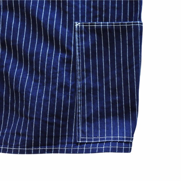 画像9: JELADO ジェラード Steelbeam Coat AG11406 インディゴウォバッシュ カバーオール 青タグ 変形ポケット INDIGO WABASH ストライプ デニムワークジャケット  Madeinjapan (9)