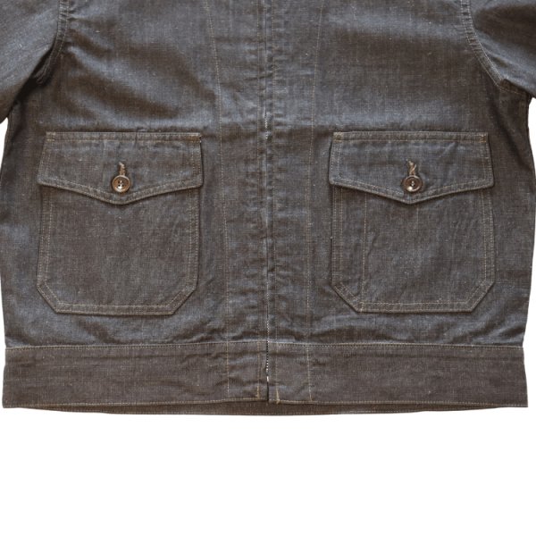 画像6: Mister Freedom×SUGAR CANE ミスターフリーダム×シュガーケーン SC15704 NOS Brown Chambray ”WILD CAT” Zip Jacket ワイルドキャット ジップジャケット エルボパッチ Mada in USA  (6)