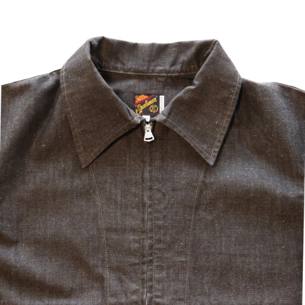 画像5: Mister Freedom×SUGAR CANE ミスターフリーダム×シュガーケーン SC15704 NOS Brown Chambray ”WILD CAT” Zip Jacket ワイルドキャット ジップジャケット エルボパッチ Mada in USA  (5)