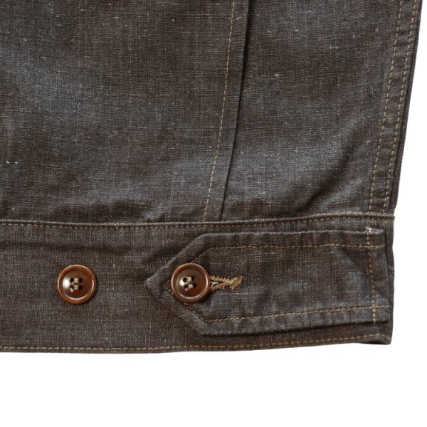 画像14: Mister Freedom×SUGAR CANE ミスターフリーダム×シュガーケーン SC15704 NOS Brown Chambray ”WILD CAT” Zip Jacket ワイルドキャット ジップジャケット エルボパッチ Mada in USA  (14)