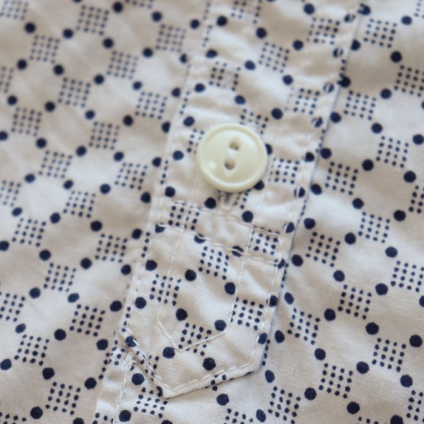 画像8: CUSHMAN クッシュマン 25489 DOT PRINT WORK SHIRTS ドットプリントワークシャツ 長袖 long sleeve アーリースタイル アメカジ カジュアル 縫製仕様 抜染プリント キャリコ ライトオンスコットン100% 猫目ホワイト釦 裾マチガゼット  ユニオンチケット (8)