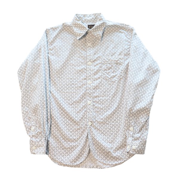 画像3: CUSHMAN クッシュマン 25489 DOT PRINT WORK SHIRTS ドットプリントワークシャツ 長袖 long sleeve アーリースタイル アメカジ カジュアル 縫製仕様 抜染プリント キャリコ ライトオンスコットン100% 猫目ホワイト釦 裾マチガゼット  ユニオンチケット (3)