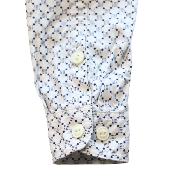 画像9: CUSHMAN クッシュマン 25489 DOT PRINT WORK SHIRTS ドットプリントワークシャツ 長袖 long sleeve アーリースタイル アメカジ カジュアル 縫製仕様 抜染プリント キャリコ ライトオンスコットン100% 猫目ホワイト釦 裾マチガゼット  ユニオンチケット (9)