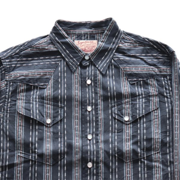 画像14: SUGAR CANE シュガーケーン SC29463 NATIVE AMERICAN DOBBY STRIPE L/S WESTERN SHIRT ネイティブアメリカドビーストライプ長袖ウエスタンシャツ 東洋エンタープライズ (14)