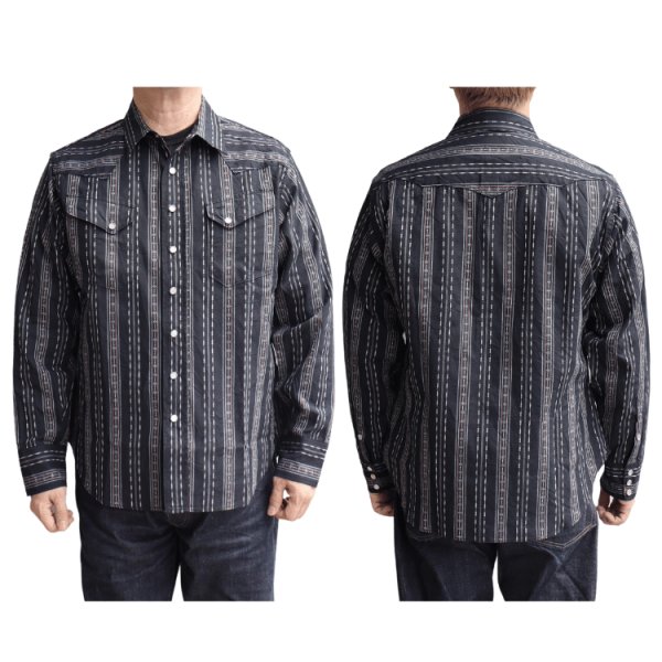 画像3: SUGAR CANE シュガーケーン SC29463 NATIVE AMERICAN DOBBY STRIPE L/S WESTERN SHIRT ネイティブアメリカドビーストライプ長袖ウエスタンシャツ 東洋エンタープライズ (3)