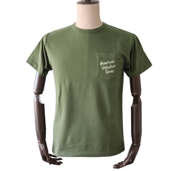 画像2: BUZZ RICKSON'S バズリクソンズ BR79581 S/S POCKET  T-SHIRT ポケットTシャツ「3rd SQ.AMERICAN VOLUNTEER GROUP」フライングタイガース サードスコードロン ヘルズエンジェル ミリタリー (2)