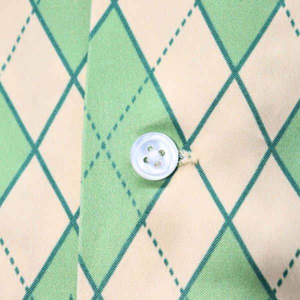 画像7: SAMURAI JEANS サムライジーンズ SSA25-01 蛇アーガイル総柄シャツ 業平菱アーガイル柄レーヨン オーガニック綿サテン生地 貝ボタン 日の丸ネーム ワンウォッシュ 半袖シャツ madeinjapan 日本製 (7)