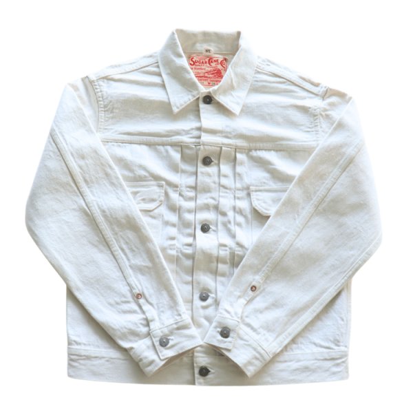画像2: SUGAR CANE シュガーケーン SC15720 SUGAR CANE 13oz. WHITE DENIM JACKET 1953 MODEL　STANDARD DENIM（スタンダードデニム）2nd（セカンド）ホワイトデニム ジャケット (2)