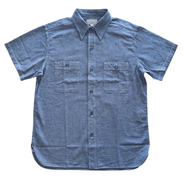 画像2: BUZZ RICKSON'S バズリクソンズ BR35856  BLUE CHAMBRAY WORK SHIRT  ブルーシャンブレーワークシャツ デニムブラウス  シャンブレーシャツ ショートスリーブ 1950年代 米海軍 (2)