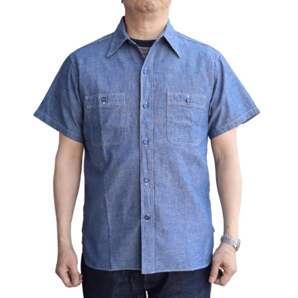 画像3: BUZZ RICKSON'S バズリクソンズ BR35856  BLUE CHAMBRAY WORK SHIRT  ブルーシャンブレーワークシャツ デニムブラウス  シャンブレーシャツ ショートスリーブ 1950年代 米海軍 (3)