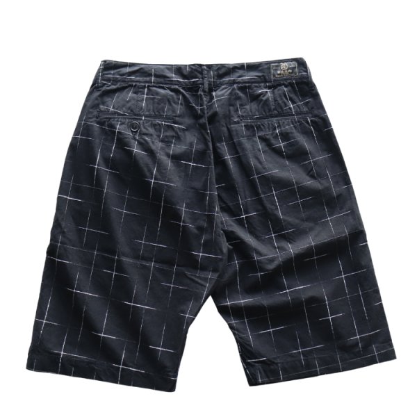 画像3: STUDIO D'ARTISAN ステュディオダルチザン 1900 KYOUTO BLACK DYEING KASURI SHORTS 京黒紋付染 絣 ショート パンツ 「究極の黒」Made in JAPAN 日本製 (3)