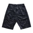 画像2: STUDIO D'ARTISAN ステュディオダルチザン 1900 KYOUTO BLACK DYEING KASURI SHORTS 京黒紋付染 絣 ショート パンツ 「究極の黒」Made in JAPAN (2)