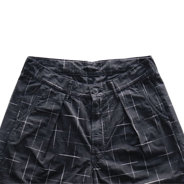 画像4: STUDIO D'ARTISAN ステュディオダルチザン 1900 KYOUTO BLACK DYEING KASURI SHORTS 京黒紋付染 絣 ショート パンツ 「究極の黒」Made in JAPAN 日本製 (4)