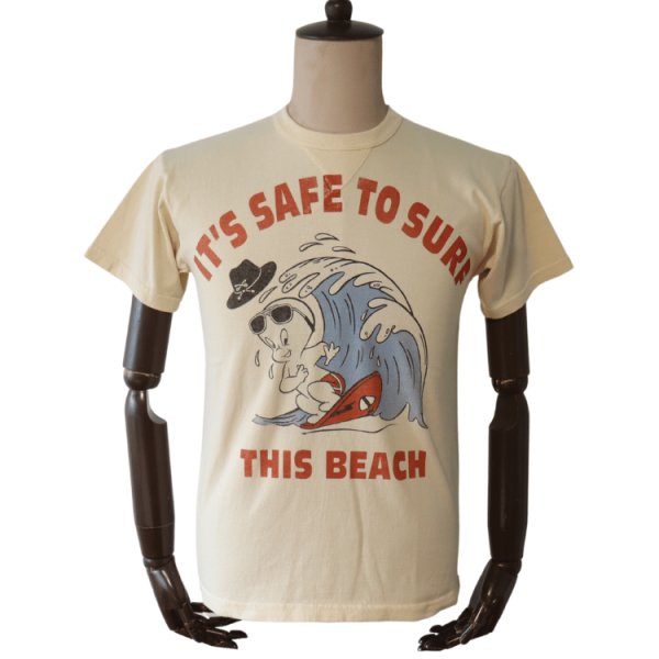 画像2: TOYS McCOY トイズマッコイ TMC2504 CASPER TEE "IT'S SAFE TO SURF" プリントTシャツ キャスパー ビッグウェイブ サーフボード キャバルリーハット 半袖Tシャツ コットン 100% 日本製 (2)