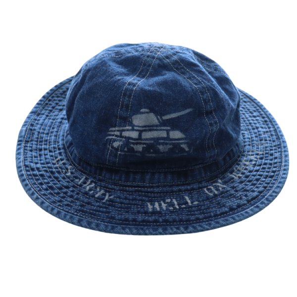 画像2: BUZZ RICKSON'S バズリクソンズ BR02850 HAT, WORKING, DENIM VINTAGE WASHED STENCIL  ARMY デニムハット Hell on Wheels 地獄の車輪 第2機甲師団 U.S. ARMYミリタリー グッズ ハット 帽子 (2)