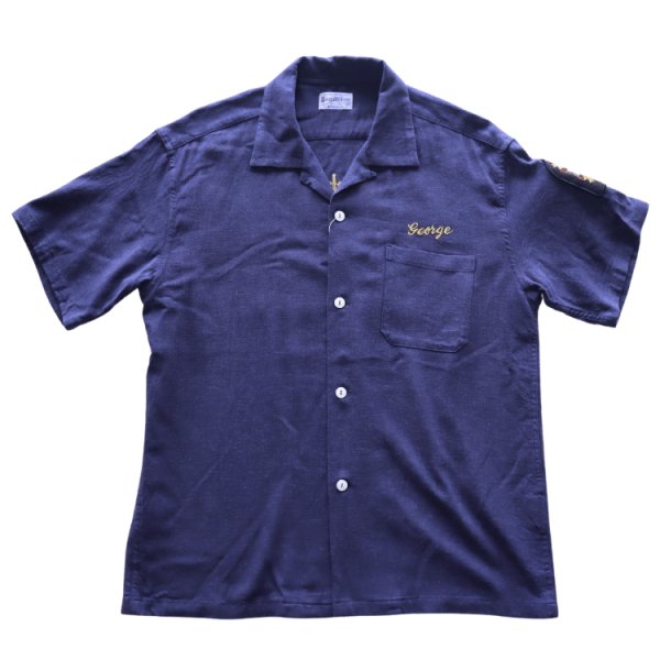 画像6: BUZZ RICKSON'S バズリクソンズ BR39510 U.S. NAVY RAYON LINEN OPEN SHIRT with CHAIN EMBROIDERED 1950年代 アメリカ海軍 駆逐艦 DD-574ジョン・ロジャース 退役軍人局パッチ レーヨンリネン オープンシャツ (6)