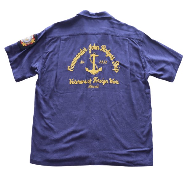 画像7: BUZZ RICKSON'S バズリクソンズ BR39510 U.S. NAVY RAYON LINEN OPEN SHIRT with CHAIN EMBROIDERED 1950年代 アメリカ海軍 駆逐艦 DD-574ジョン・ロジャース 退役軍人局パッチ レーヨンリネン オープンシャツ (7)