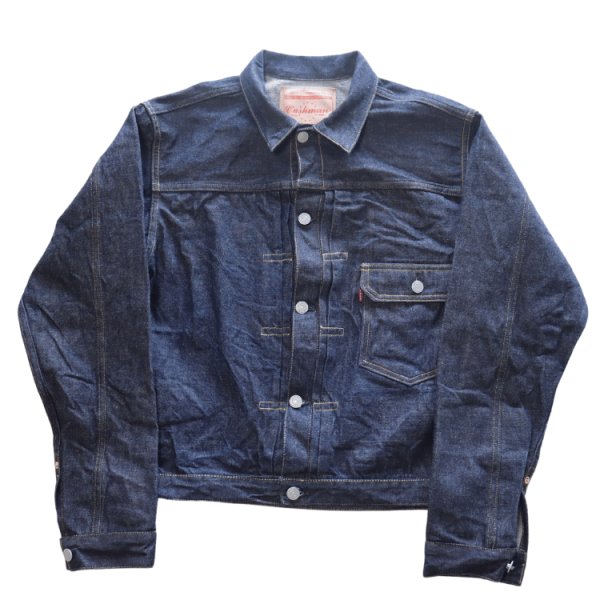画像4: CUSHMAN  クッシュマン 21393 13.5oz. XX DENIM FIRST MODEL 1st Type Gジャン デニムジャケット CUSHMANオリジナルタックボタン 山羊革パッチ 鉄製2本針SOLIDE針刺しバックル ONE WASH ワンウォッシュ (4)