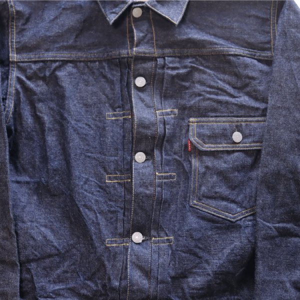 画像7: CUSHMAN  クッシュマン 21393 13.5oz. XX DENIM FIRST MODEL 1st Type Gジャン デニムジャケット CUSHMANオリジナルタックボタン 山羊革パッチ 鉄製2本針SOLIDE針刺しバックル ONE WASH ワンウォッシュ (7)