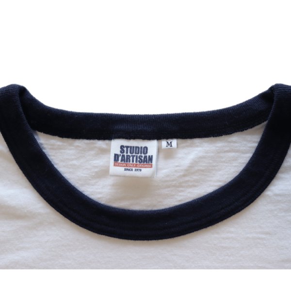 画像9: STUDIO D'ARTISAN ステュディオダルチザン 8177 “リンガープリントTシャツ” アメカジ  Tシャツ リンガーTシャツ 半袖Tシャツ トップス コットン１００％ MADE IN JAPAN 日本製 (9)