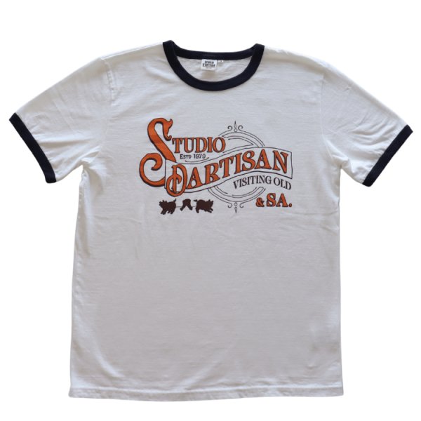 画像4: STUDIO D'ARTISAN ステュディオダルチザン 8177 “リンガープリントTシャツ” アメカジ  Tシャツ リンガーTシャツ 半袖Tシャツ トップス コットン１００％ MADE IN JAPAN 日本製 (4)