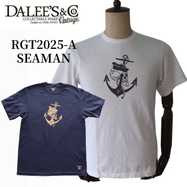 画像1: DALEE'S&CO ダリーズ by DELUXEWARE バイ デラックスウエア RGT2025-A SEAMAN シーマン 1920年代 7oz超伸縮 クラシックTシャツ 半袖Tシャツ 7oz吊天竺 コットン100％ madeinjapan 日本製 (1)