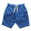 画像2: SAMURAI JEANS サムライジーンズ SJSP25-AHB 藍浅葱へリンボンイージーショーツ 藍浅葱へリンボンツイル生地 樹脂ボタン 日の丸ネーム ワンウォッシュ 日本製 (2)