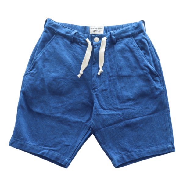 画像2: SAMURAI JEANS サムライジーンズ SJSP25-AHB 藍浅葱へリンボンイージーショーツ 藍浅葱へリンボンツイル生地 樹脂ボタン 日の丸ネーム ワンウォッシュ 日本製 (2)