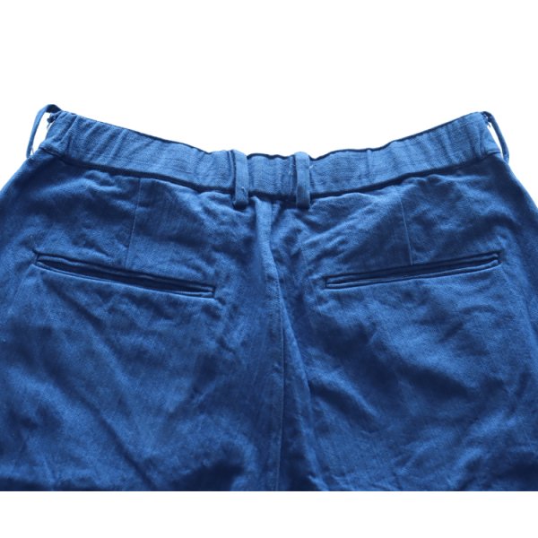 画像9: SAMURAI JEANS サムライジーンズ SJSP25-AHB 藍浅葱へリンボンイージーショーツ 藍浅葱へリンボンツイル生地 樹脂ボタン 日の丸ネーム ワンウォッシュ 日本製 (9)