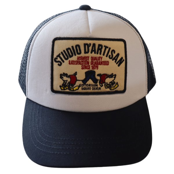 画像4: STUDIO D'ARTISAN ステュディオダルチザン 7572 メッシュキャップ メンズ レディース ユニセックス 帽子 NY.ネイビー AG.アーミーグリーン ワッペン スナップバック アジャスターアメカジスタイル  (4)