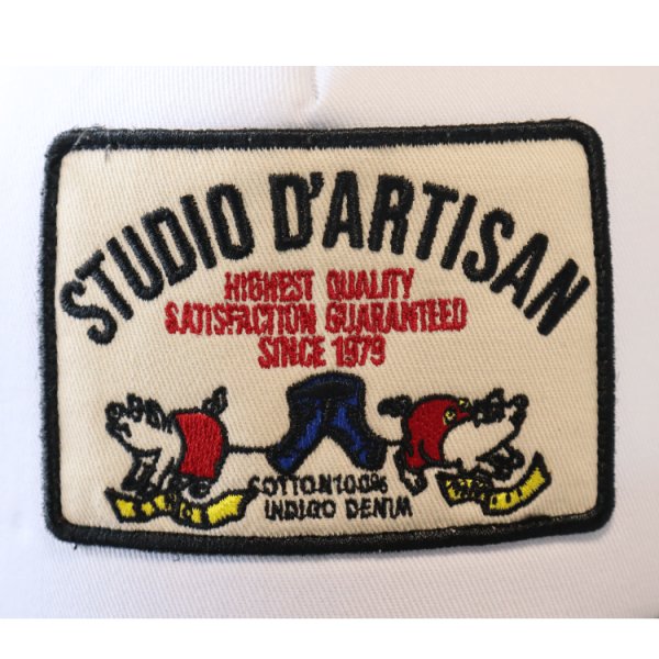 画像14: STUDIO D'ARTISAN ステュディオダルチザン 7572 メッシュキャップ メンズ レディース ユニセックス 帽子 NY.ネイビー AG.アーミーグリーン ワッペン スナップバック アジャスターアメカジスタイル  (14)