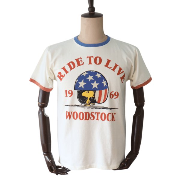 画像2: TOYS McCOY トイズマッコイ TMC2522 TOYS McCOY × SNOOPY TEE ウッドストック "ライド・トゥー・ライブ・1969" ウッドストック・フェスティバル イージーライダー 半袖Tシャツ コットン 100% 日本製 (2)