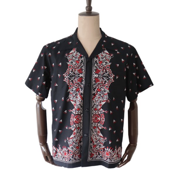 画像2: SUGAR CANE シュガーケーン SC39466 NATIVE AMERICAN BANDANA PRINT OPEN SHIRT ネイティブアメリカンバンダナプリントオープンシャツ 1960年代インディアンモチーフ 東洋エンタープライズ (2)