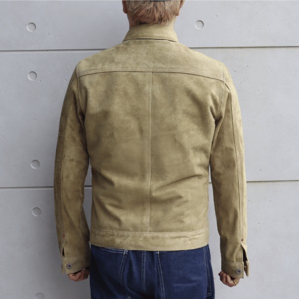 画像3: Y'2 LEATHER ワイツーレザー HSB-140-T-SE HORSE ROUGHOUT WWII TYPE JEAN JACKET ~ Spring Edition ~ ホーススエード 大戦モデル春限定カラー Gジャン ラフアウトレザー rough out leather レザージャケット 天然 馬革 本革 日本製 madeinjapan (3)