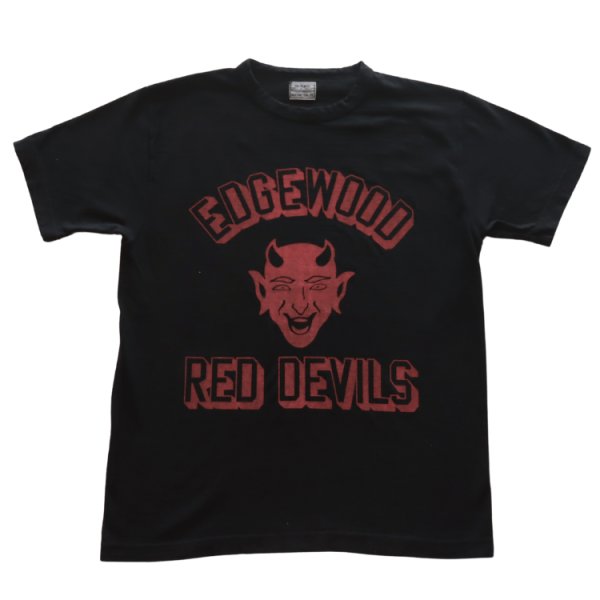 画像4: CUSHMAN クッシュマン RECYCLE COTTON TEE "RED DEVILS" 26864 リサイクルコットンT レッドデビルス 丸胴天竺Tシャツ バインダー仕上げ 半袖Tシャツ コットン100% 40番双糸(リサイクル糸) 日本製 (4)