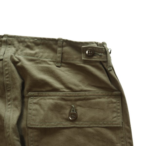 画像16: JELADO ジェラード CT03347 CM47 HBT Baker Pants 1947年 ヘリンボーンツイル ベイカーパンツ パン職人 ファティーグパンツ M-47パンツ 米軍 尿素ボタン しっかりとした肉感 ミリタリーパンツ (16)