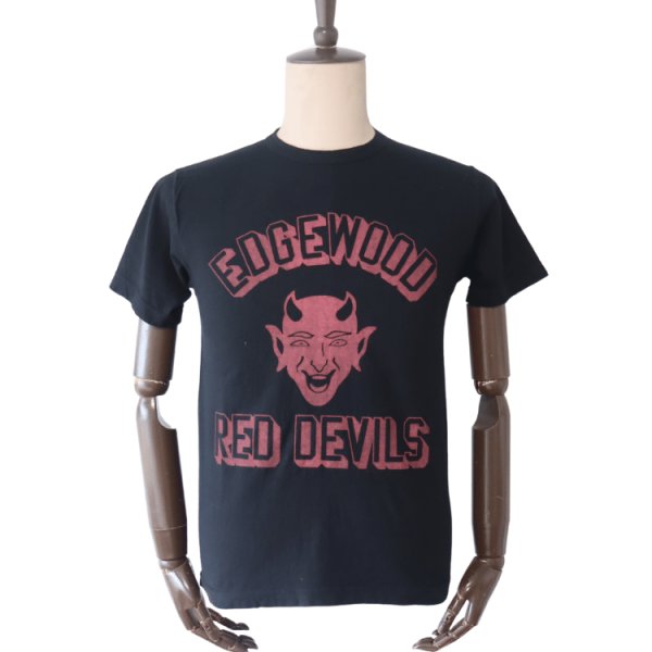 画像2: CUSHMAN クッシュマン RECYCLE COTTON TEE "RED DEVILS" 26864 リサイクルコットンT レッドデビルス 丸胴天竺Tシャツ バインダー仕上げ 半袖Tシャツ コットン100% 40番双糸(リサイクル糸) 日本製 (2)