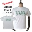 画像1: CUSHMAN クッシュマン 26866 Print T  "C M A N"  プリントT  30番双糸天竺 ミディアムウェイト バインダー仕上げ ワンウォッシュ フロントプリント 半袖Tシャツ コットン100％  日本製 (1)