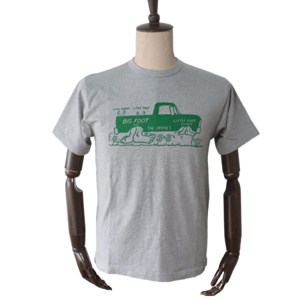 画像2: CUSHMAN クッシュマン 26868 Print T  "BIG FOOT"  プリントT  30番双糸天竺 ミディアムウェイト バインダー仕上げ ワンウォッシュ フロントプリント 半袖Tシャツ コットン100％  日本製 (2)