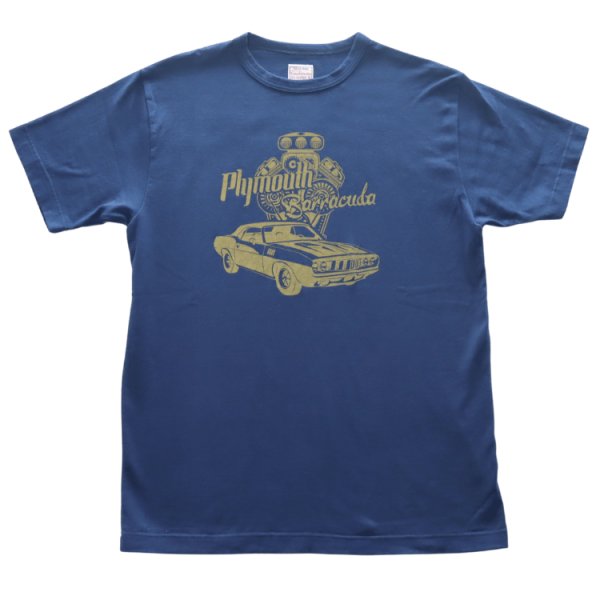 画像4: CUSHMAN クッシュマン 26869 Print T  "BARRA CUDA"  プリントT  30番双糸天竺 ミディアムウェイト バインダー仕上げ ワンウォッシュ フロントプリント 半袖Tシャツ コットン100％  日本製 (4)