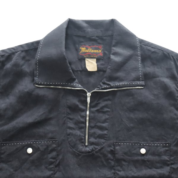 画像5: CUSHMAN クッシュマン x MATTSONS マットソンズ HAND STITTCH ZIP-UP PULL OVER SHIRTS 65461 ハンドステッチ ジップアッププル オーバーシャツ 半袖シャツ アメカジ 日本製 (5)