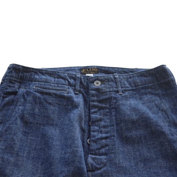 画像6: JELADO ジェラード AG94341DB 41 Denim Stencil デニムステンシル 10.5oz LAST RESORT DENIM 青タグ PW カスタムバージョン ディープサウスコットン 41DENIM TROUSER メタルボタン 41khaki made in japan (6)